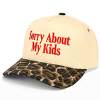 C.C SORRY ABOUT MY KIDS Letter Two Tone Trucker Hat: Sage