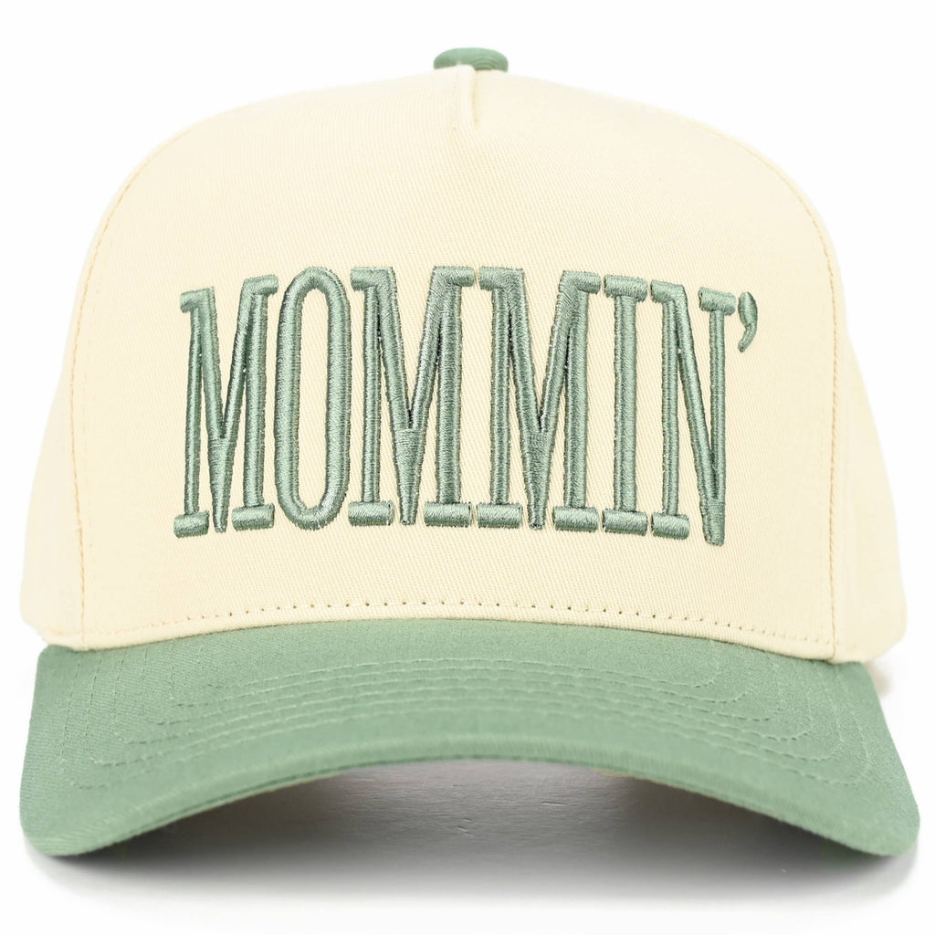 C.C MOMMIN Letter Two Tone Trucker Cap: Leopard