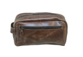 Premium Leather Men's Toiletry Dopp Kit Travel Bag