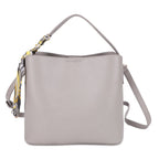Shia Bucket/Crossbody Bag With Scarf: Light Gray