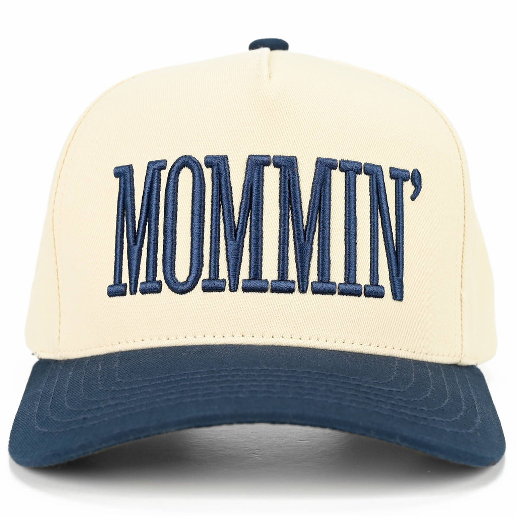 C.C MOMMIN Letter Two Tone Trucker Cap: Leopard