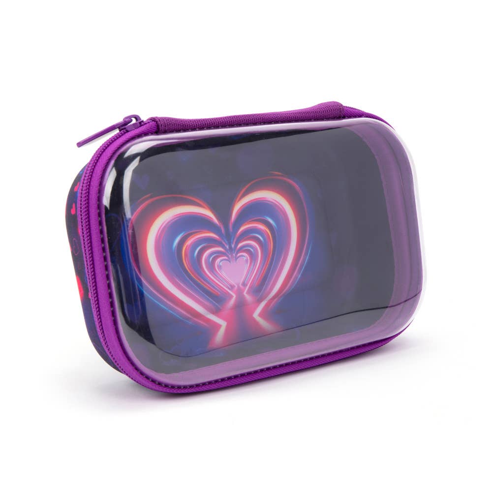 ZIPIT Clear Top Pencil Box for Kids, Pencil Case: Heart