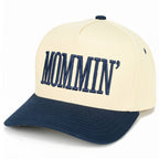 C.C MOMMIN Letter Two Tone Trucker Cap: Beige