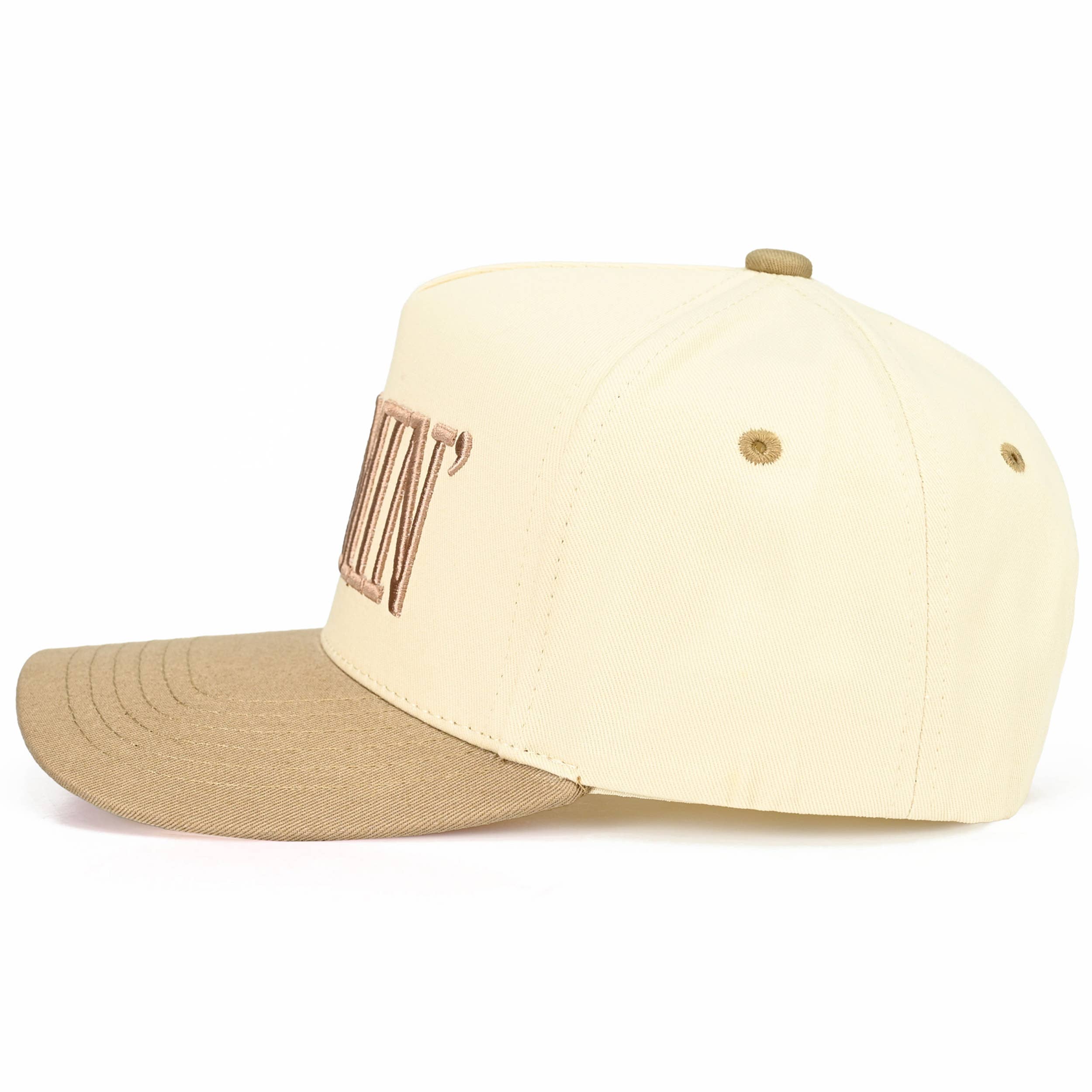 C.C MOMMIN Letter Two Tone Trucker Cap: Leopard
