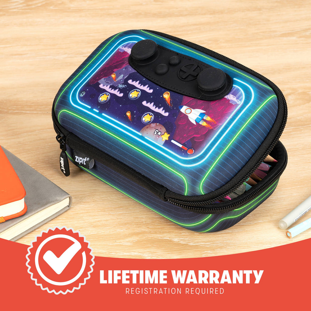 ZIPIT Gamer Pencil Case for Boys, Joystick Pencil Box: Rockets