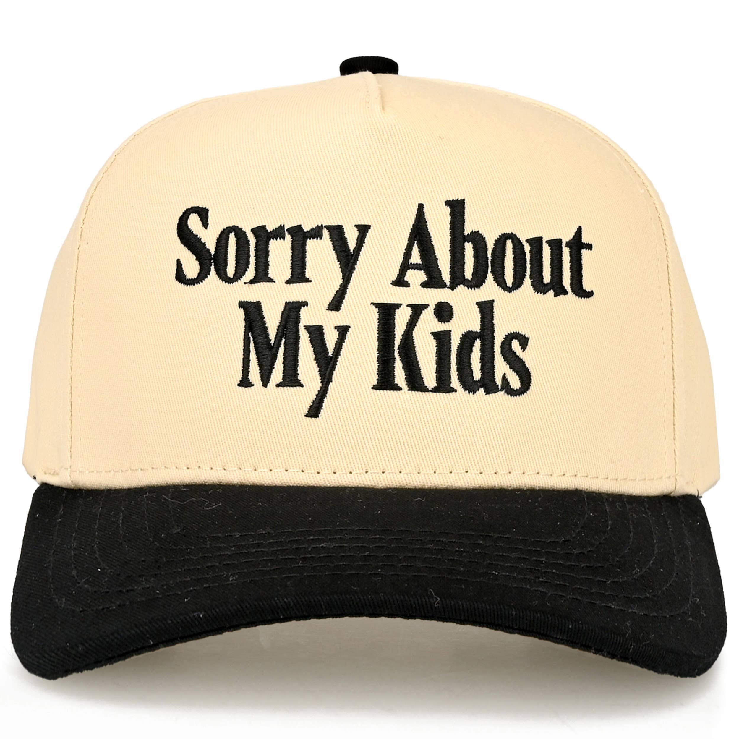 C.C SORRY ABOUT MY KIDS Letter Two Tone Trucker Hat: Sage