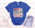 Red White and 250- Patriotic Graphic tee: Gildan Softstyle Royal Medium Tee