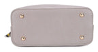 Shia Bucket/Crossbody Bag With Scarf: Light Gray