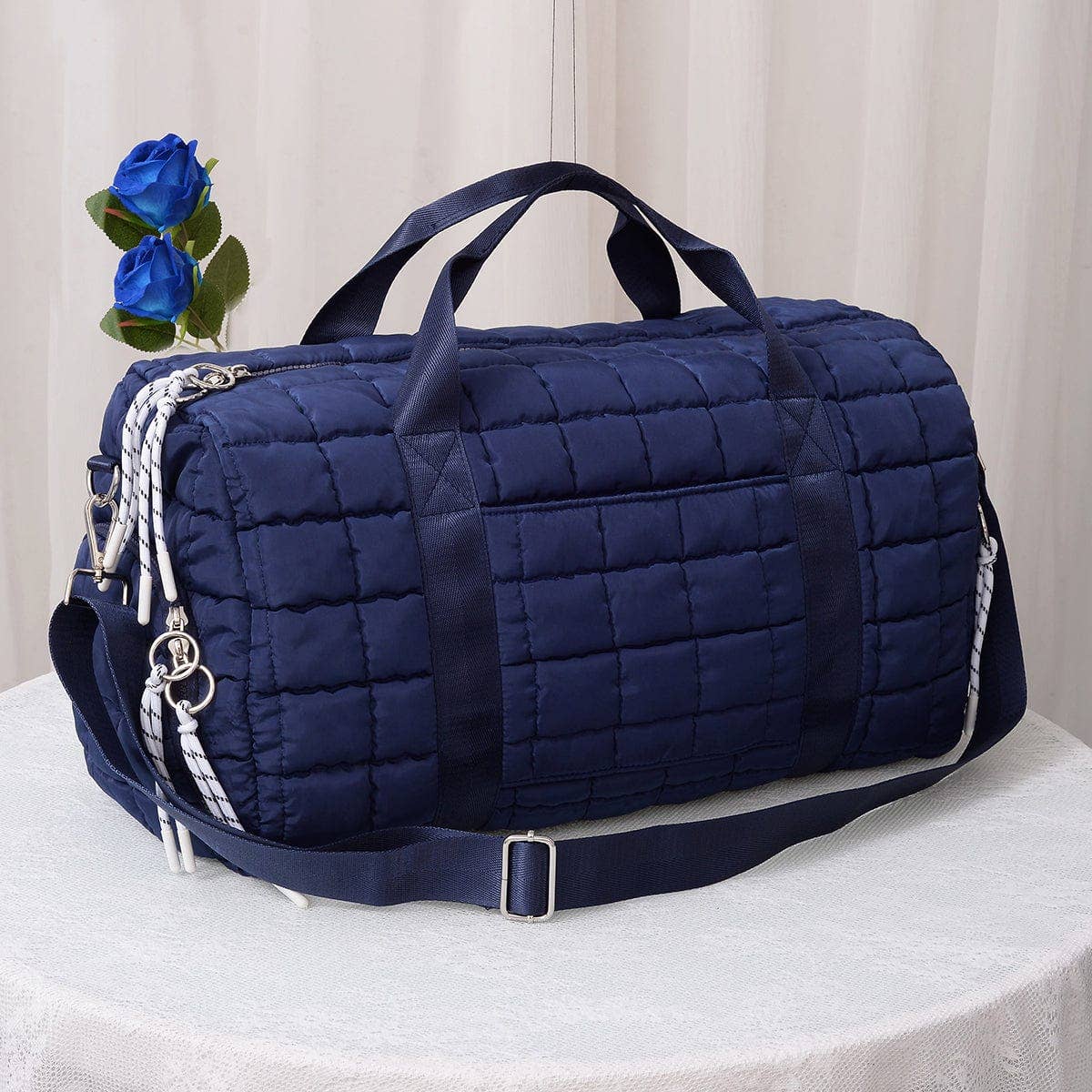 QP774 Quilted Puffer Weekender/Duffel Bag: Orange