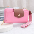 HM030 Mila Smartphone wallet Crossbody with Boho Wristlet: Pomegranate