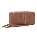 ES60164-6 Sherrie Double Zipper Wallet: Tan