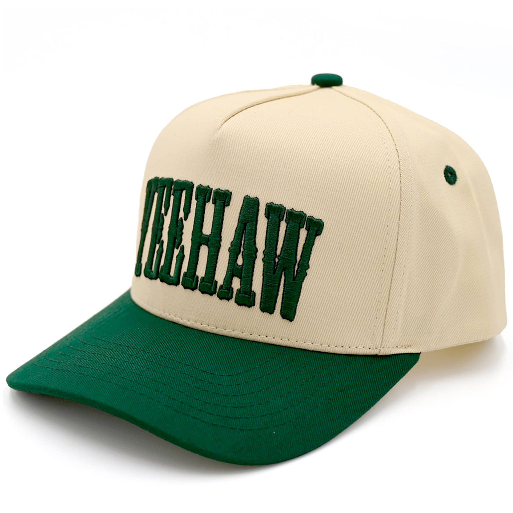 C.C YEEHAW Embroidery Two Tone Cotton Trucker Cap: Denim