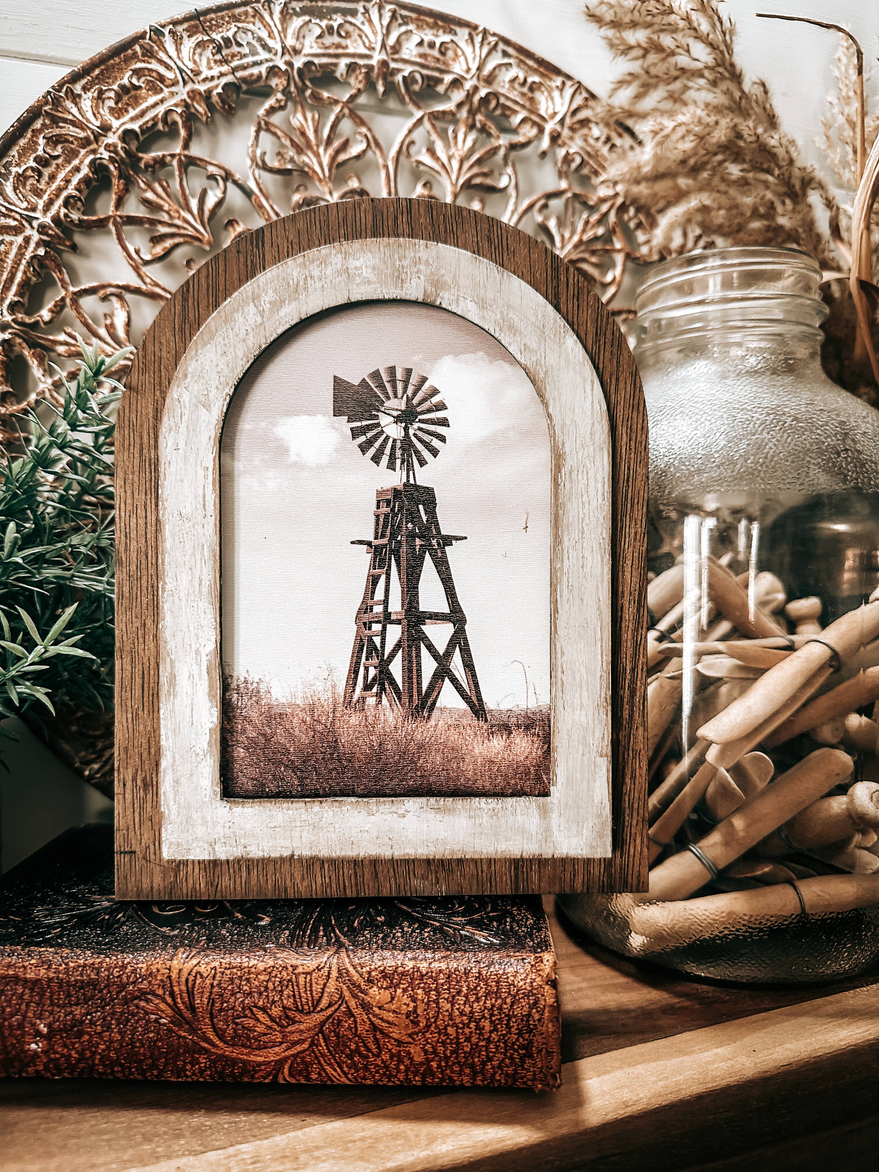 Arched frame Windmill on the Prairie
: Large