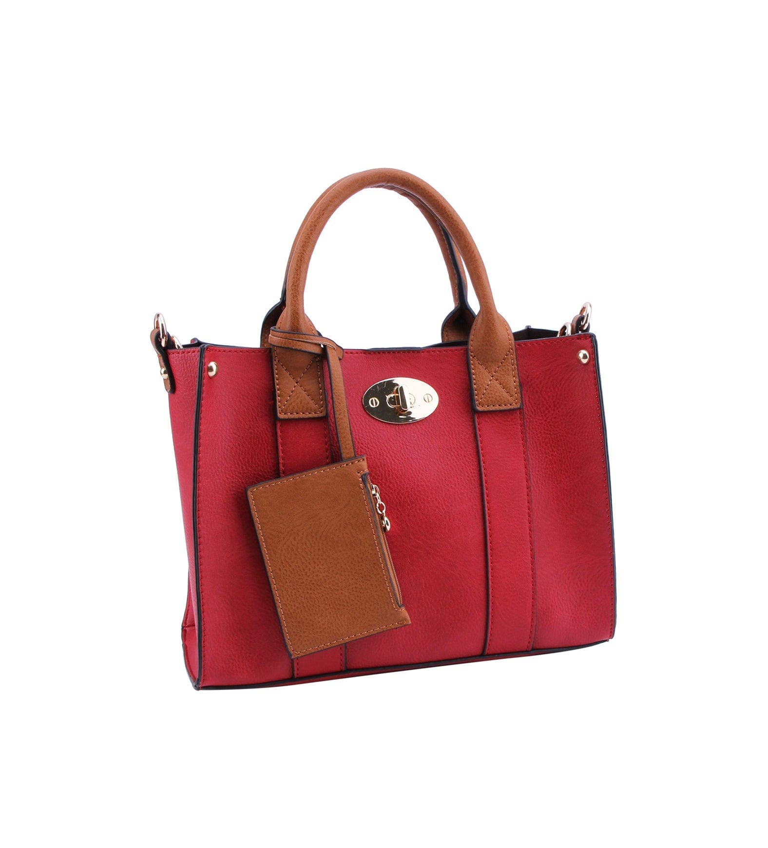 Cameran 3-in-1 Boxy Women's Crossbody Bag & Satchel: Red