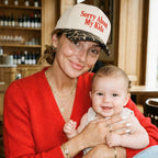 C.C SORRY ABOUT MY KIDS Letter Two Tone Trucker Hat: Sage