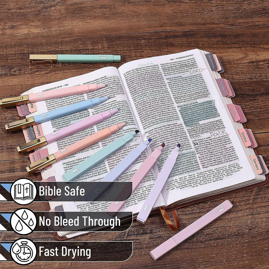 Aesthetic Highlighters & Ballpoint Pens, 12 Pack: Morandi (Colored Ink Pens)