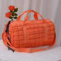 QP774 Quilted Puffer Weekender/Duffel Bag: Orange