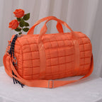 QP774 Quilted Puffer Weekender/Duffel Bag: Orange