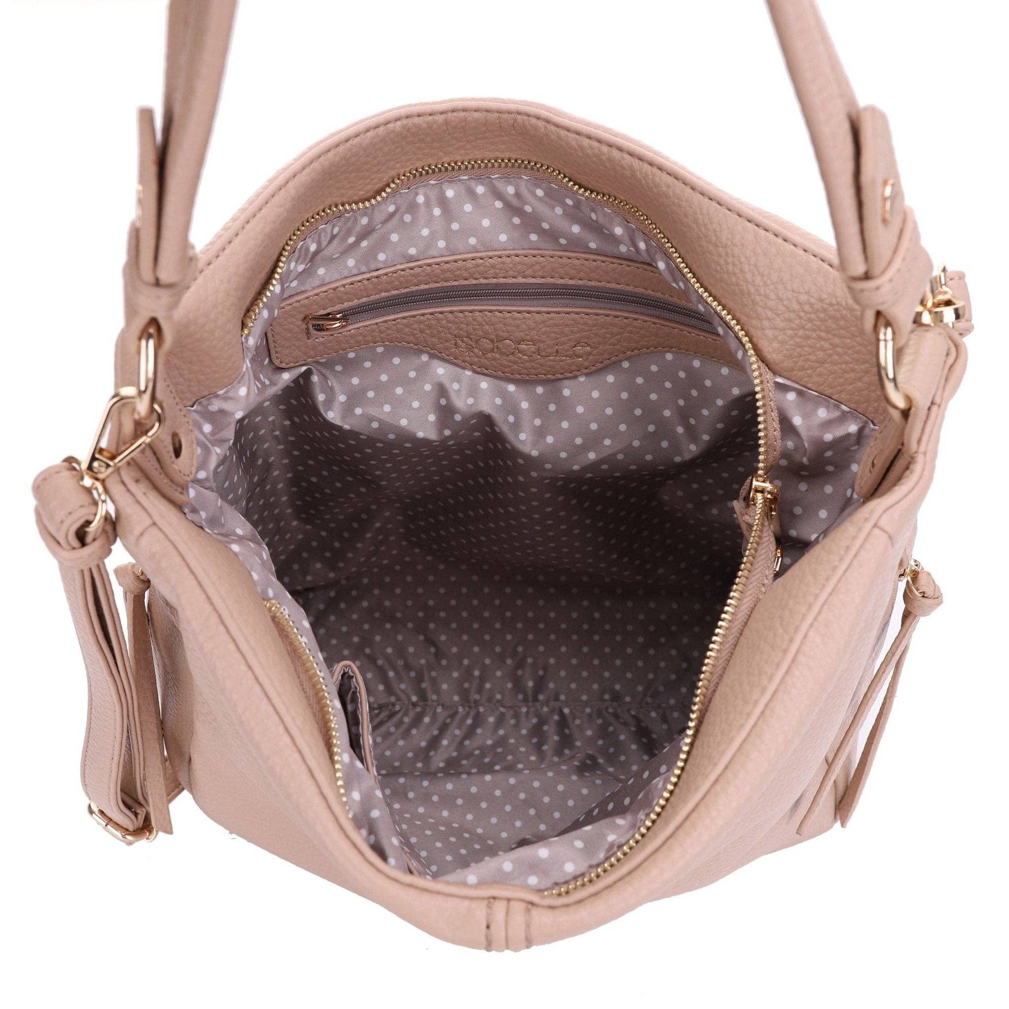 Effie 2 in 1 Hobo Tote Bag With Pouch: Black