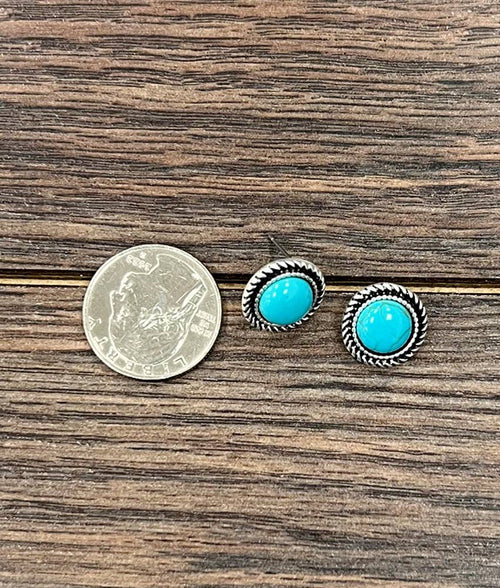 726453, 9mm Round Stone Stud Earrings