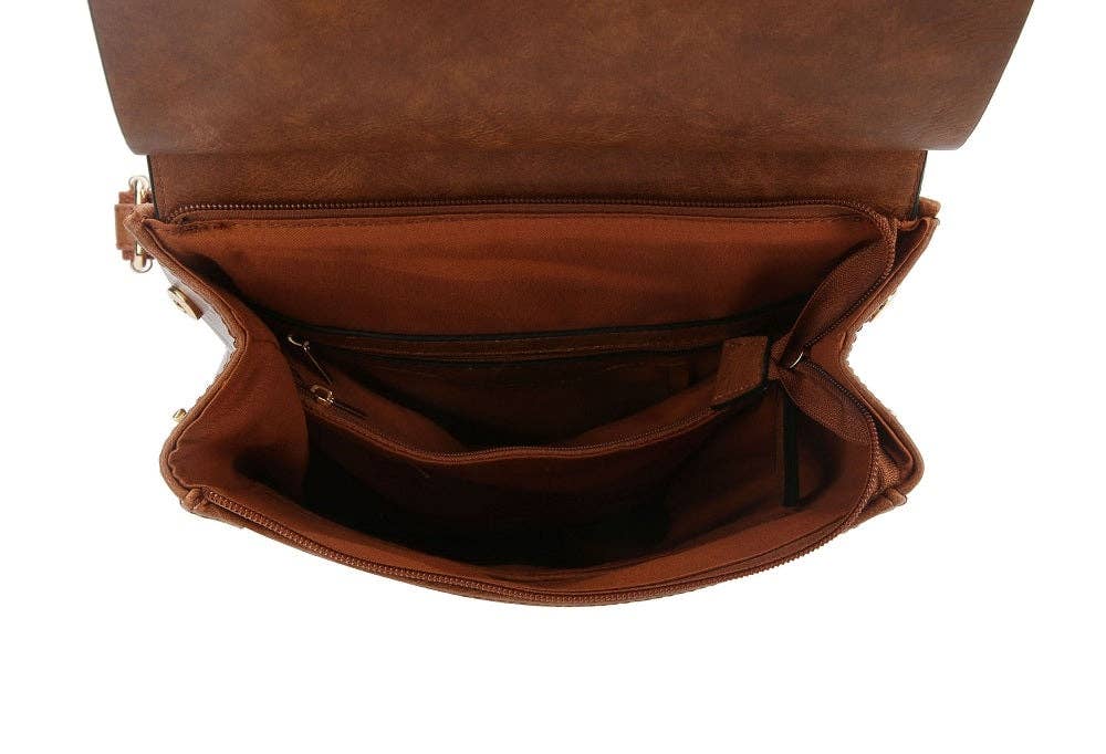 UNV0069 Flap Over Convertible Backpack: Brown