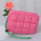 QP008 Nylon Quilted Puffer Clutch/Pouch: Teal