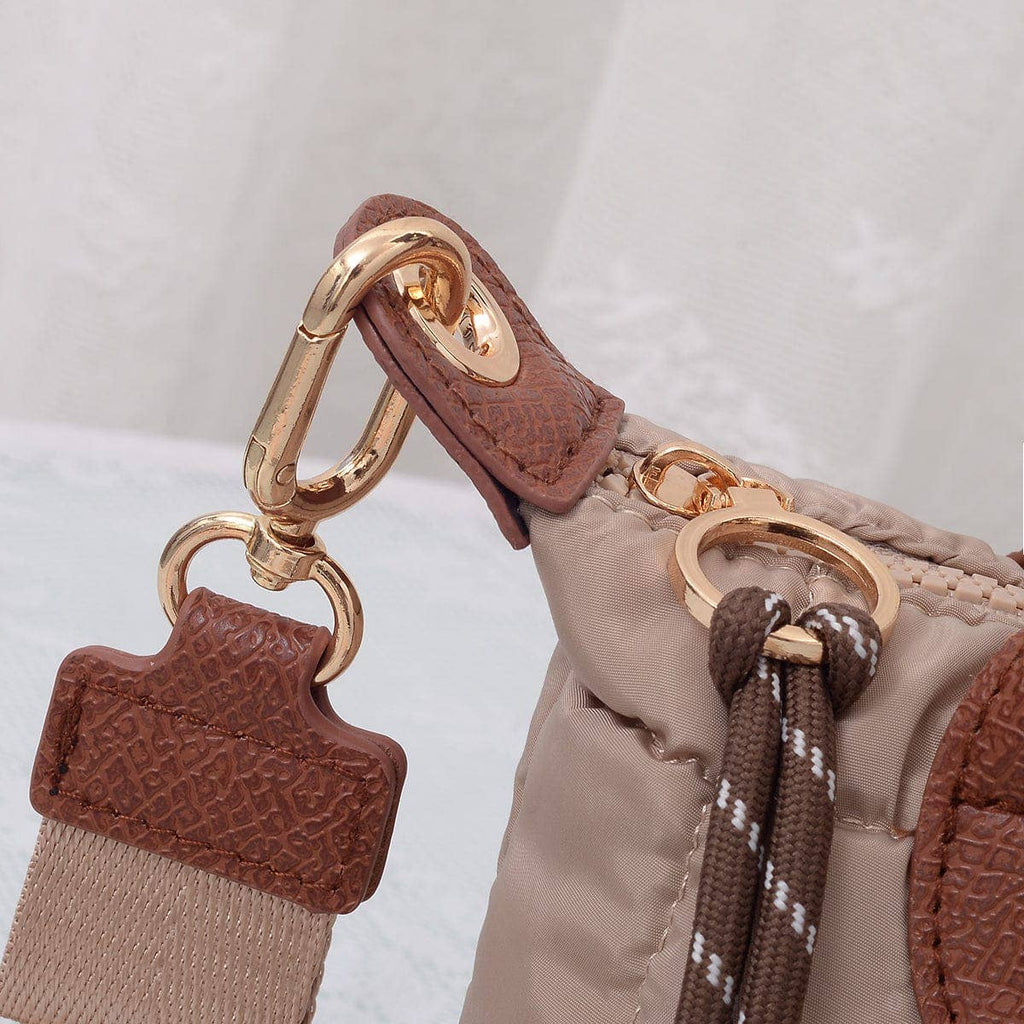 QP782 Quilted Puffer Satchel/Crossbody Bag: Teal