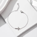 18K STAINLESS STEEL TARNISH FREE CROSS BRACELET | 40B5201: Silver