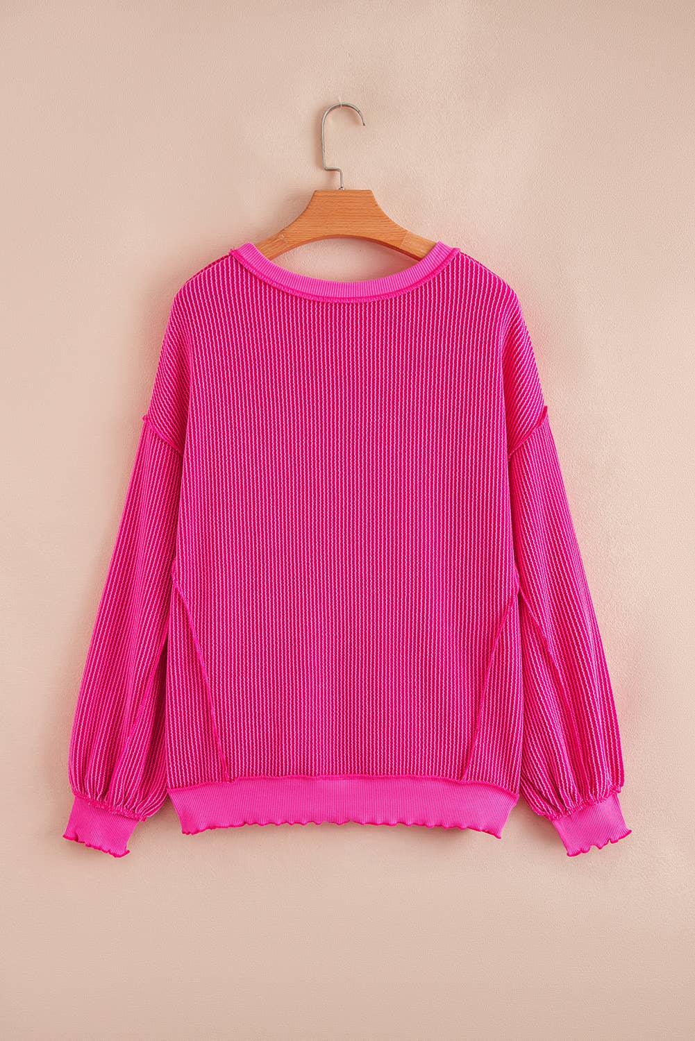 66 Sweetheart Hot Pink Lucky Distressed Knit Top (S-XL): Short Sleeve-Green / S